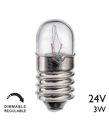 Tubular lamp 24V 3W E10 125MA