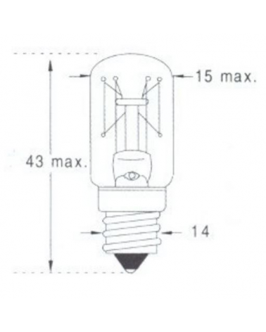 Lámpara tubular 130V 10W E14
