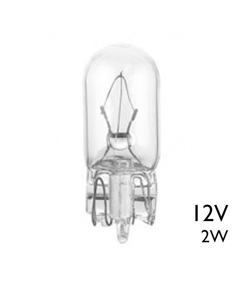 Wedge tubular lamp for vehicles 10mm W2,1D 12V 2W 170MA