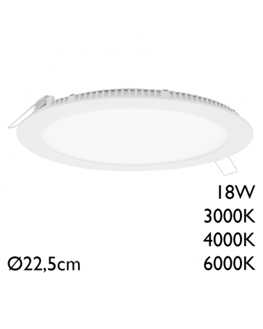Downlight 18W LED 22.5cm recessed domestic white frame