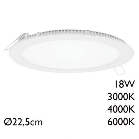 Downlight 18W LED 22.5cm recessed domestic white frame