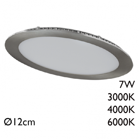 Downlight 7W LED 12cm recessed domestic grey frame