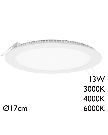 Downlight 13W LED 17cm recessed domestic white frame