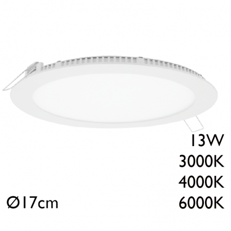 Downlight 13W LED 17cm recessed domestic white frame