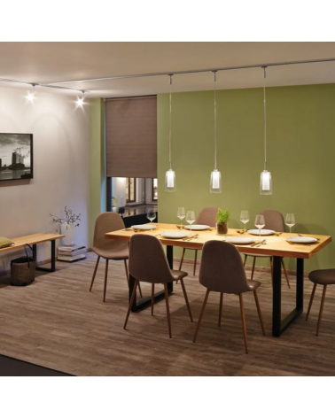 Colgante para carril de vidrio Bombilla incluida GU10 560lm 5W 2700K 230V Claro