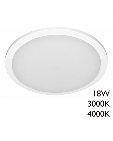 Round outdoor downlight IP65 30cm 18W white aluminum