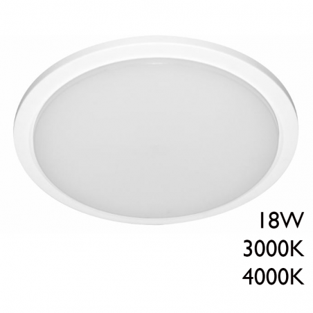 Downlight redondo de exteriores IP65 30cm 18W aluminio blanco