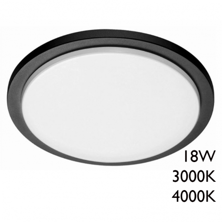 Round outdoor downlight IP65 30cm 18W black aluminum