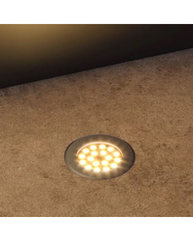 Recessed floor LED 10cm 3W IP65 aluminum gray warm light