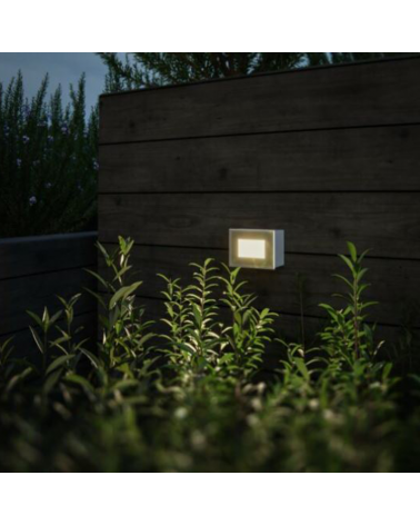 Aplique señalizador empotrable 10,5cm de aluminio blanco y cristal LED 4,5W IP66 CCT Switch 2700K/3200K/4000K