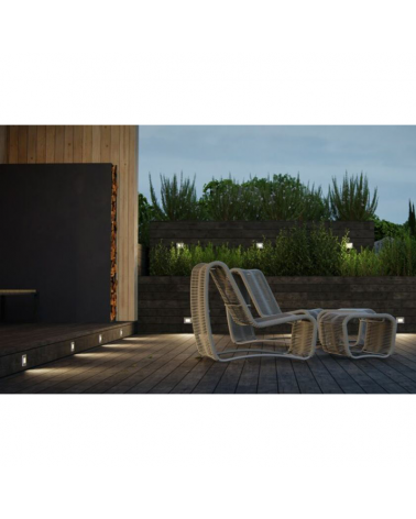 Aplique señalizador empotrable 10,5cm de aluminio blanco y cristal LED 4,5W IP66 CCT Switch 2700K/3200K/4000K