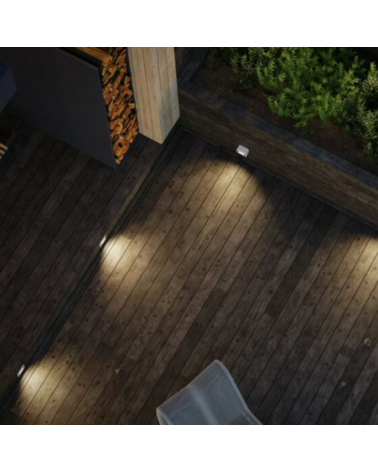 Aplique señalizador empotrable 10,5cm de aluminio blanco y cristal LED 4,5W IP66 CCT Switch 2700K/3200K/4000K