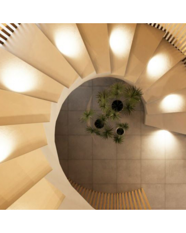 Aplique señalizador empotrable 10,5cm de aluminio blanco y cristal LED 4,5W IP66 CCT Switch 2700K/3200K/4000K