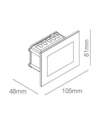 Aplique señalizador empotrable 10,5cm de aluminio blanco y cristal LED 4,5W IP66 CCT Switch 2700K/3200K/4000K