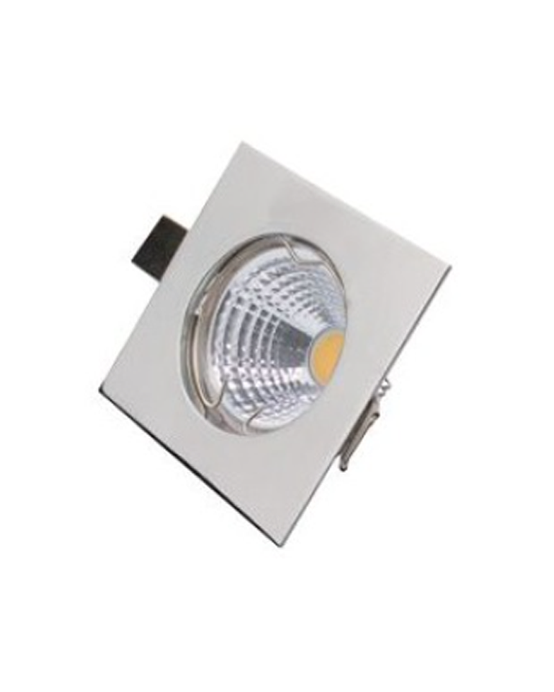Aro cuadrado aluminio empotrable cromo 7,8cm GU10 fijo