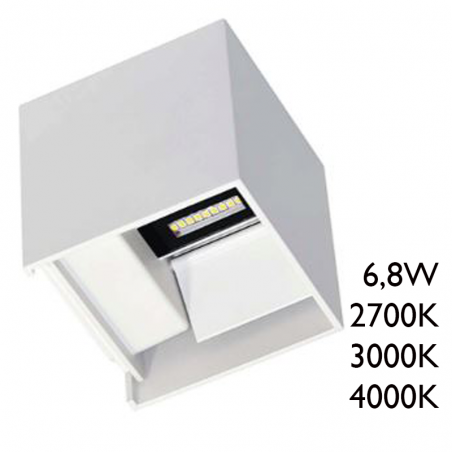 Aplique pared blanco de exterior 10cm Luz superior e inferior LED 6,8W Aluminio