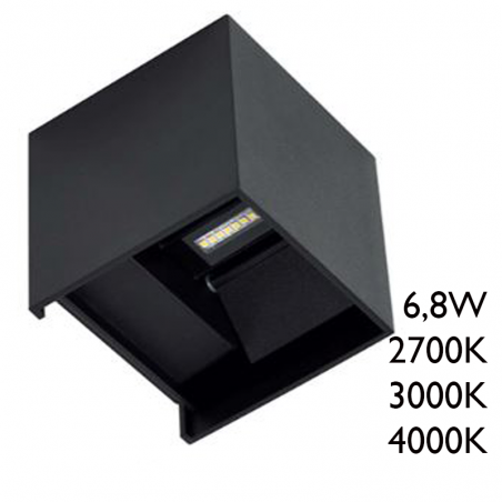 LED black outdoor wall light on top and bottom 6.8W Aluminum 10cm