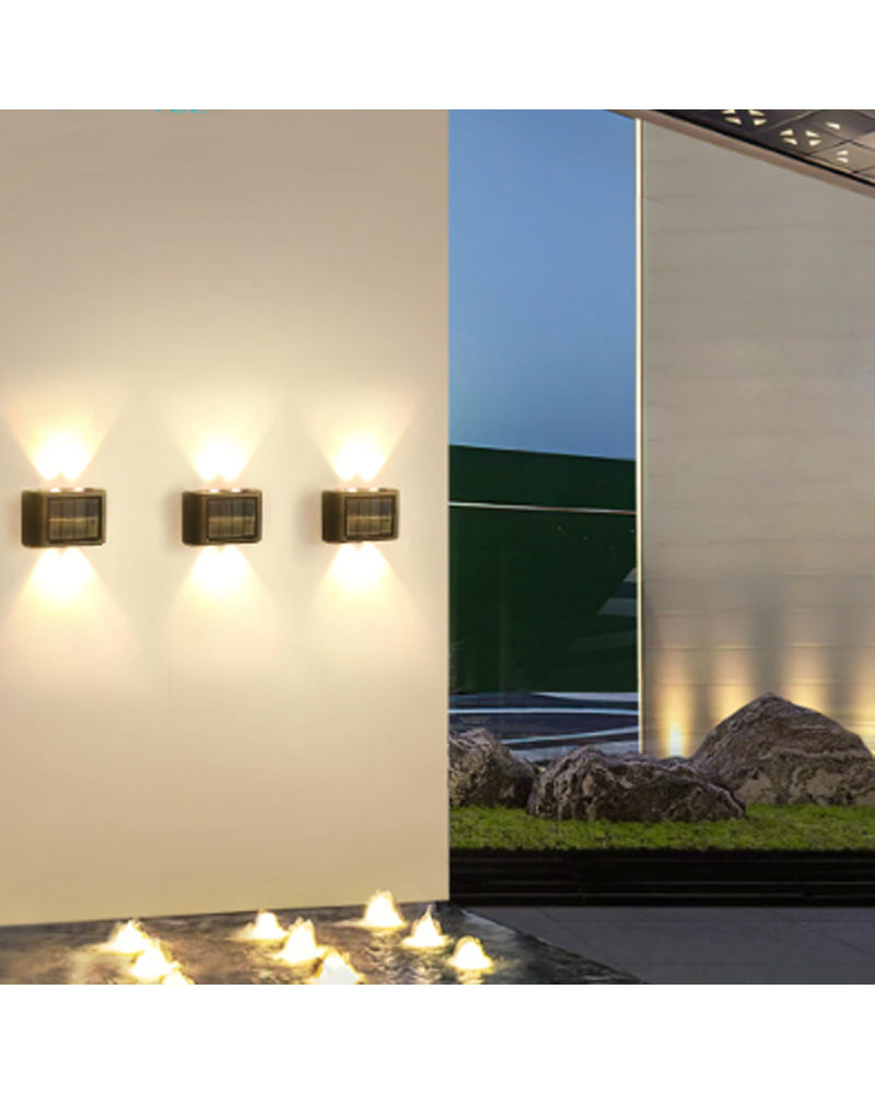 GENERICO Foco Muro Aplique Led Solar Jardín Exterior Impermeable