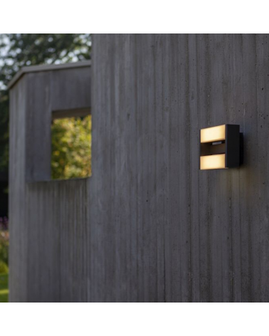 Dark grey outdoor wall light 15.5cm aluminum top and bottom light LED 17.8W 3000K