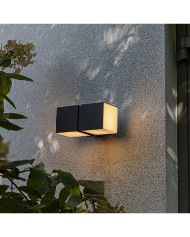 Aplique pared de exterior 10cm de aluminio LED 24,4W 3000K