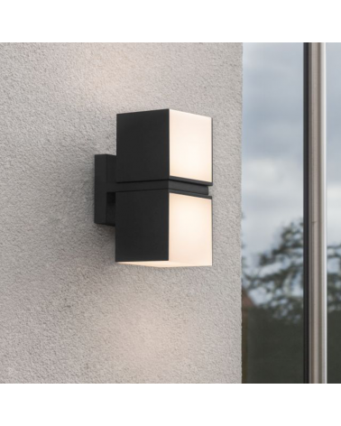 Aplique pared de exterior 10cm de aluminio LED 24,4W 3000K