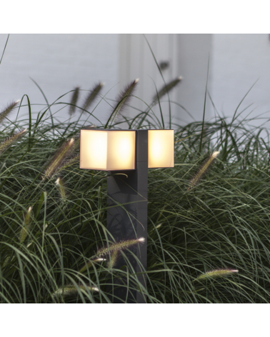 Outdoor LED beacon 75cm in aluminum with dark grey finish 24.4W 3000K