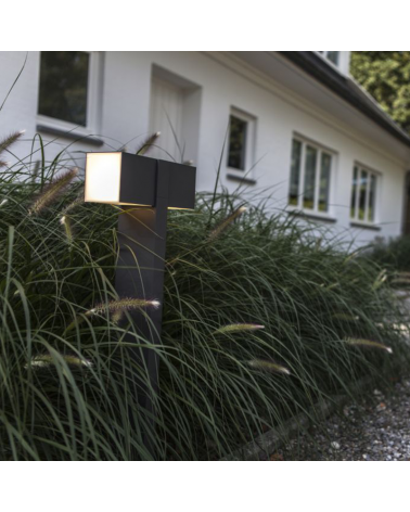 Outdoor LED beacon 75cm in aluminum with dark grey finish 24.4W 3000K