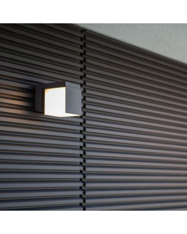 Dark grey outdoor wall light 10cm aluminum LED 12.2W 3000K