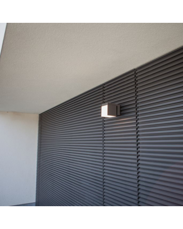 Dark grey outdoor wall light 10cm aluminum LED 12.2W 3000K