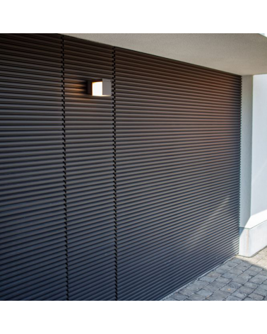 Aplique pared gris oscuro de exterior 10cm de aluminio LED 12,2W 3000K