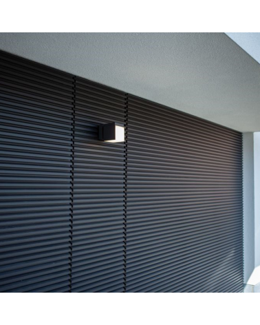 Aplique pared gris oscuro de exterior 10cm de aluminio LED 12,2W 3000K