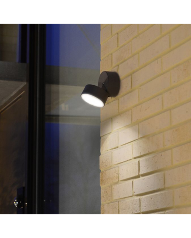 Aplique pared gris oscuro de exterior 9,4cm de aluminio LED 9,5W 3000K