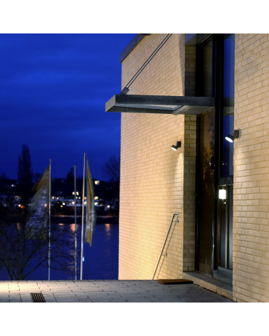 Aplique pared gris oscuro de exterior 9,4cm de aluminio LED 9,5W 3000K