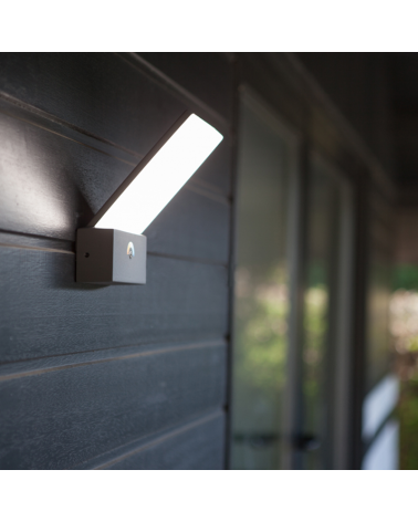 Aplique pared de exterior gris oscuro 14cm de aluminio LED 17,5W CCT 3000K-5000K