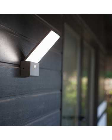 Aplique pared de exterior gris oscuro 14cm de aluminio LED 17,5W REGULABLE