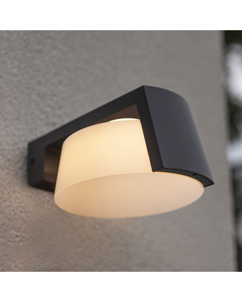 Dark grey outdoor wall light 21.7cm aluminum LED 11.1W SWITCH 3000K/4000K