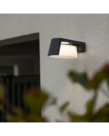 Aplique pared de exterior gris oscuro 21,7cm de aluminio LED 11,1W SWITCH 3000K/4000K