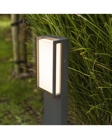Outdoor LED beacon 75cm in aluminum with dark grey finish 17.3W 3000K