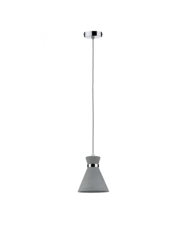 Ceiling lamp 20cm metal and concrete with grey and chrome finish E27 IP44