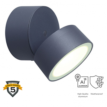 Dark grey outdoor wall light 9.4cm aluminum LED 9.5W 3000K