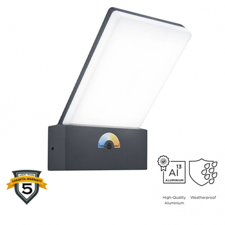 Dark grey outdoor wall light 14cm aluminum LED 17.5W DIMMABLE