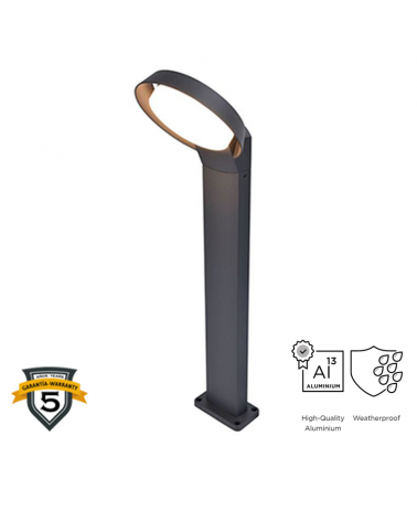 Outdoor LED beacon 65cm aluminum dark grey finish 15W 3000K