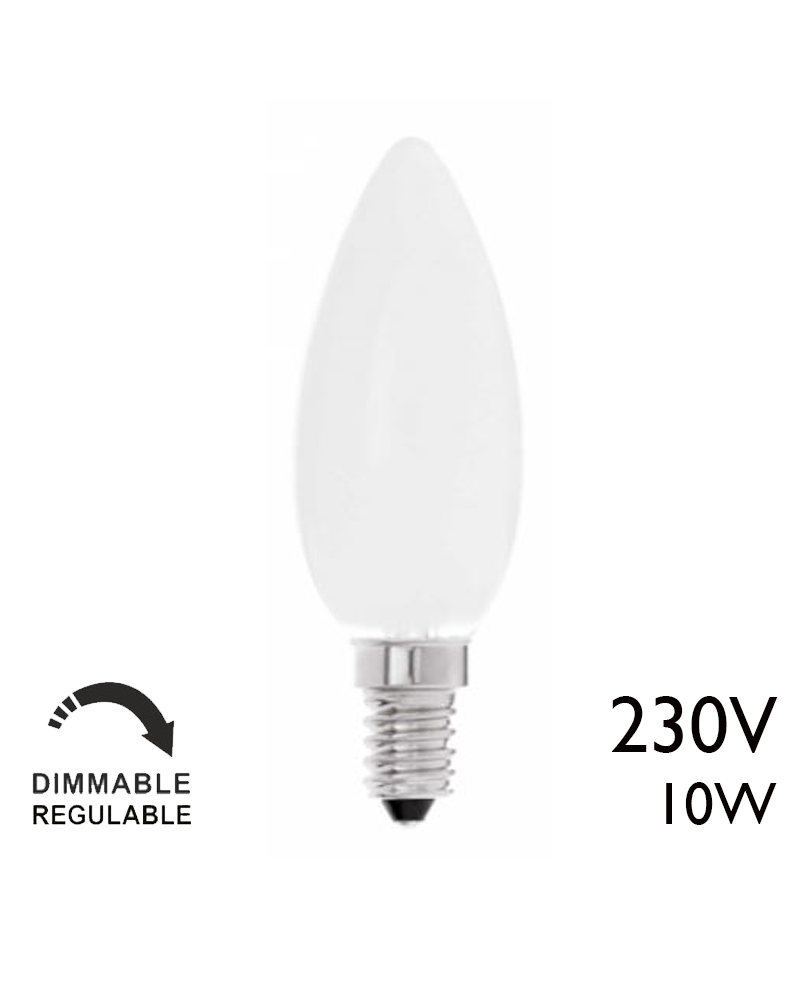 Bombilla de vela NOCHE mate incandescente 10W E14 230V