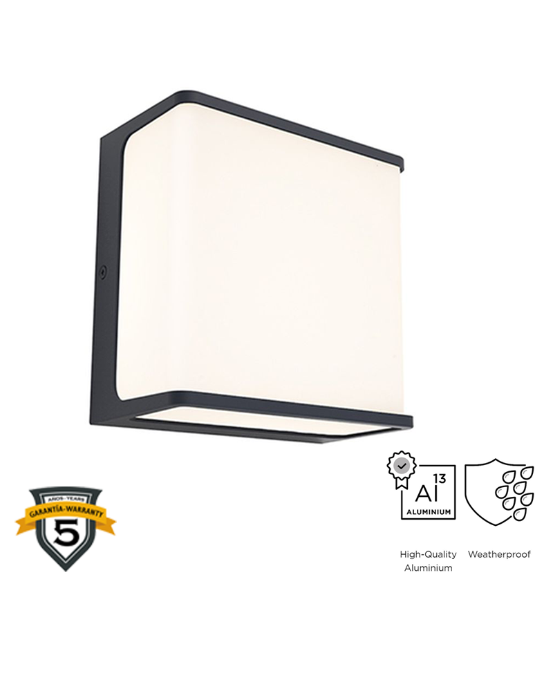 Aplique pared de exterior gris oscuro 15cm de aluminio LED 19,1W 4000K