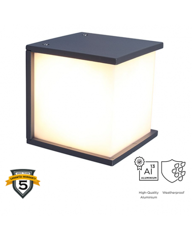 Aplique pared de exterior gris oscuro 16,5cm de aluminio E27