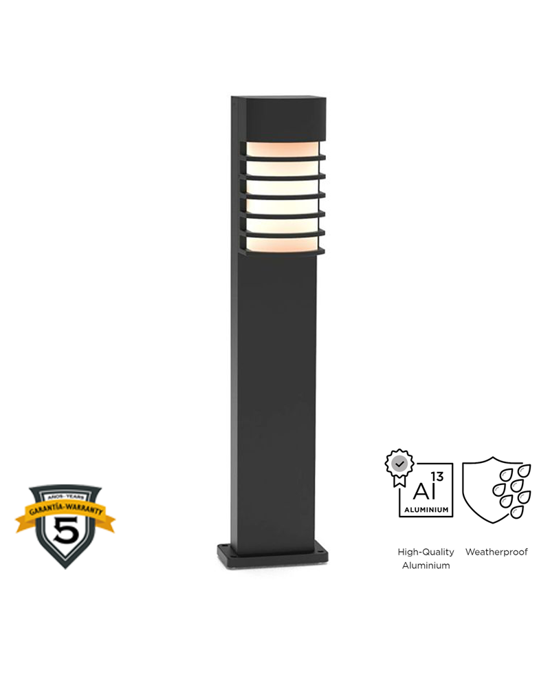 Outdoor beacon 75cm in aluminum with black finish E27