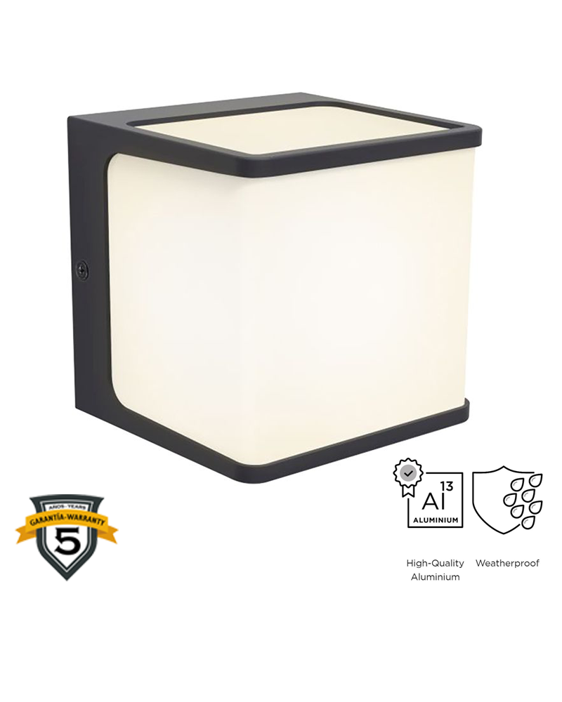 Aplique pared de exterior gris oscuro 11cm de aluminio LED 14,5W 3000K