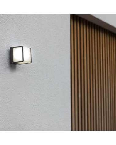 Dark grey outdoor wall lamp 11cm aluminum LED 14.5W 3000K