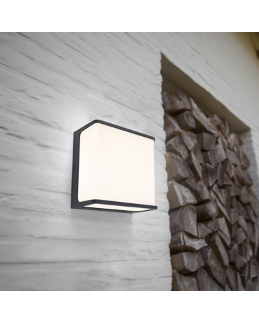 Aplique pared de exterior gris oscuro 15cm de aluminio LED 19,1W 4000K
