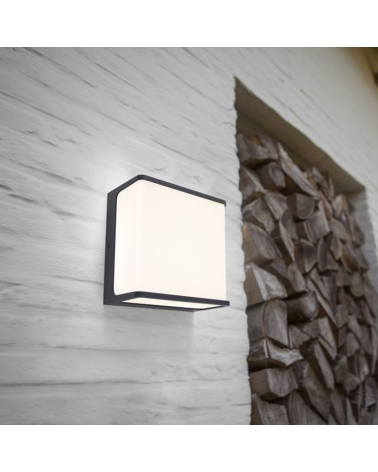 Dark grey outdoor wall lamp 15cm aluminum LED 19.1W 4000K